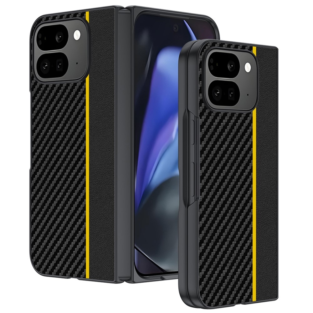 Carbone műanyag borítás Google Pixel 10 Pro Foldhoz - sárga