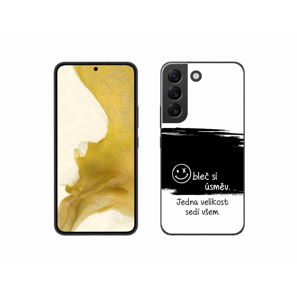 Gél borító mmCase Samsung Galaxy S22 5G - vicces szöveg 8 fekete és fehér háttérrel