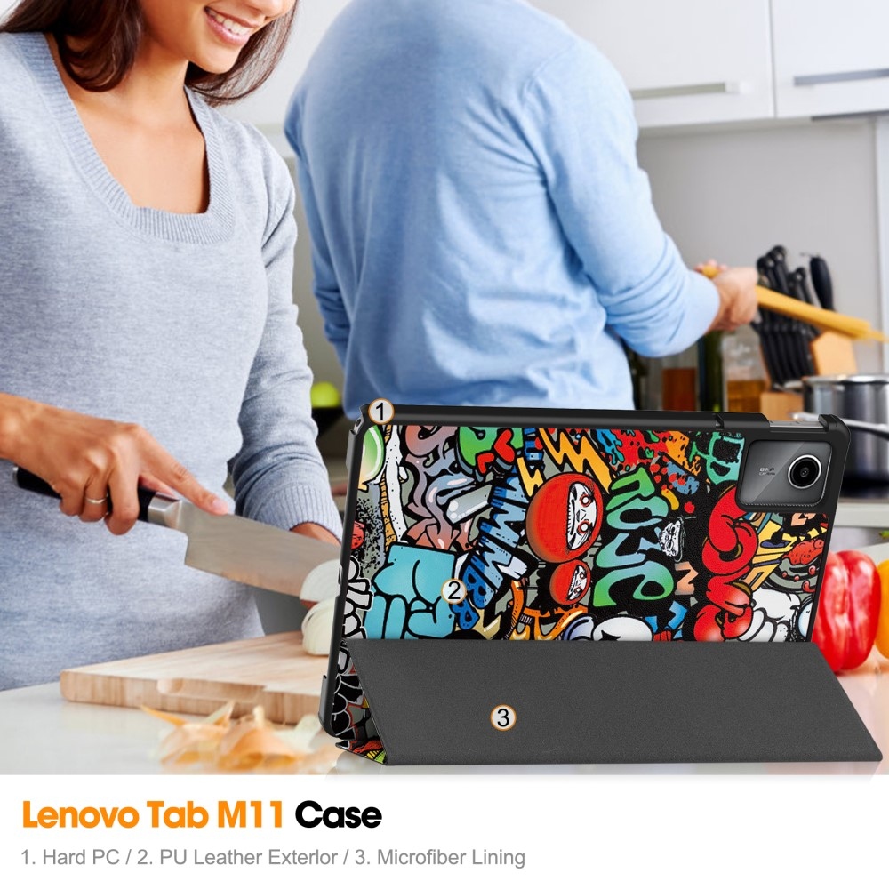 Nyomtatás intelligens záró tok Lenovo Tab M11/Tab K11 - graffiti