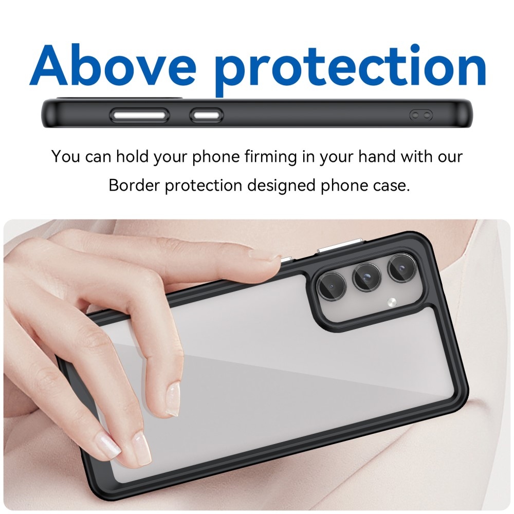 Gél tok fix hátlappal Samsung Galaxy M55 5G készülékhez - fekete