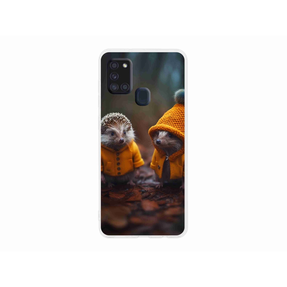 Zselés borítás mmCase Samsung Galaxy A21s készülékhez - sünök