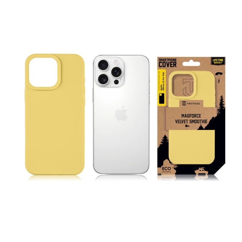 Taktikai MagForce bársony Smoothie borító Apple iPhone 16 Pro Max banánhoz