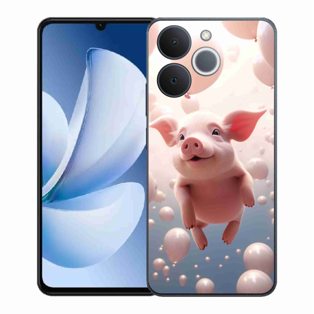 Gél borítás mmCase a Realme Note 70T-hez - malac lufikkal