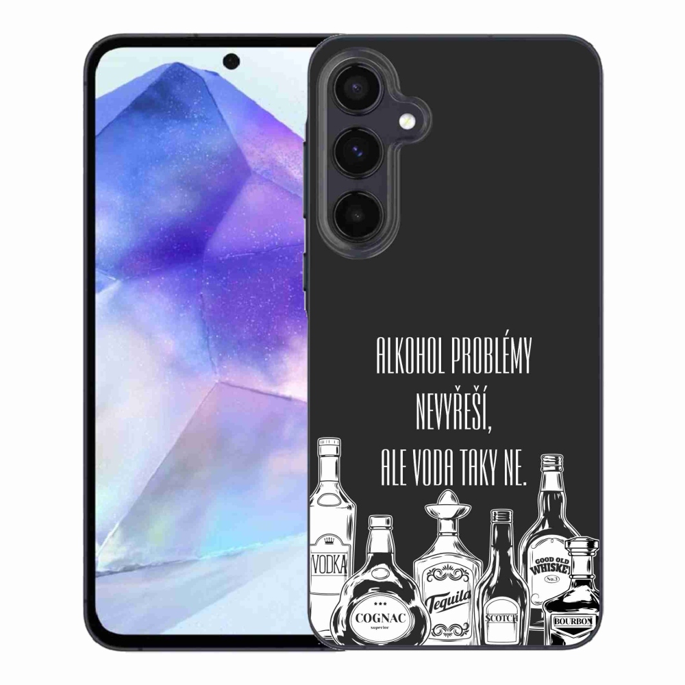 Gél borítás mmCase Samsung Galaxy A55 5G - vicces szöveg fekete háttérrel