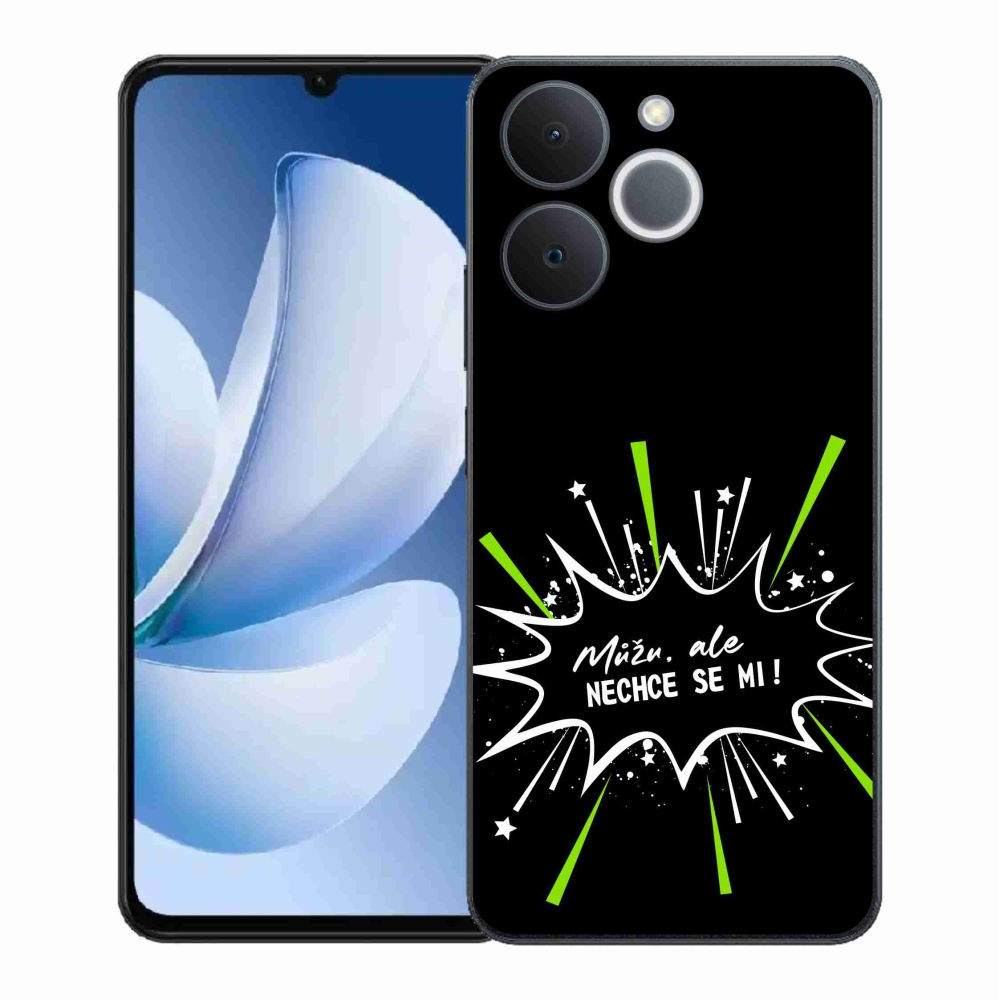 Gél borító mmCase a Realme Note 70T készülékhez - vicces szöveg 11 fekete háttér