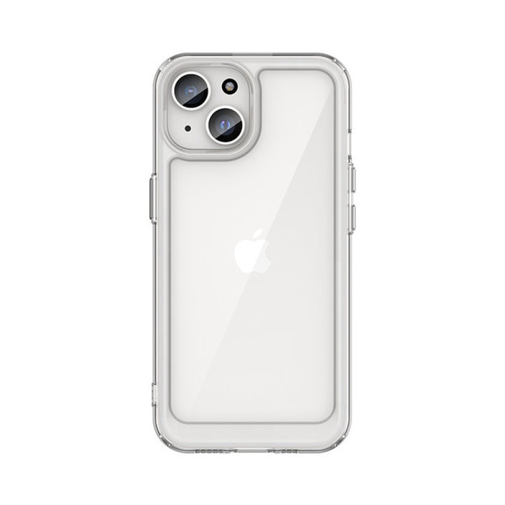 Gél tok fix hátlappal iPhone 15 készülékhez - átlátszó