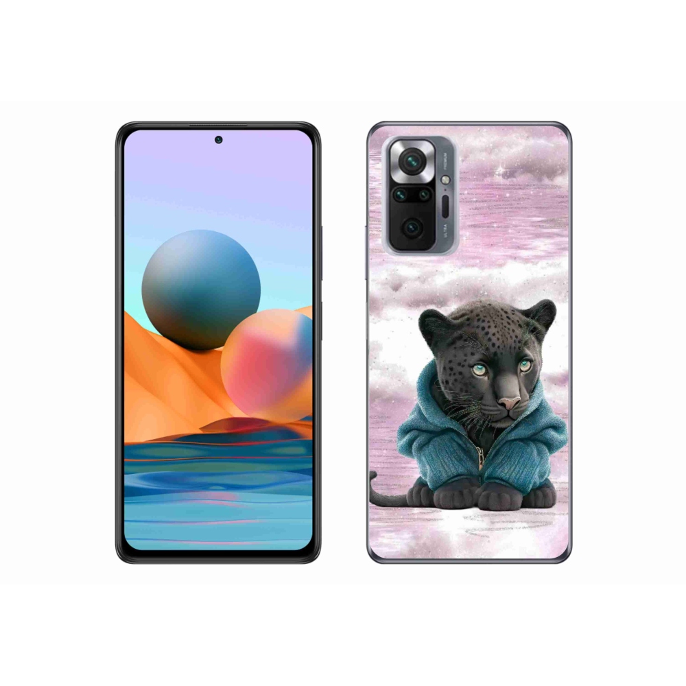 Gél borítás mmCase a Xiaomi Redmi Note 10 Pro számára - fekete párduc pulóverben