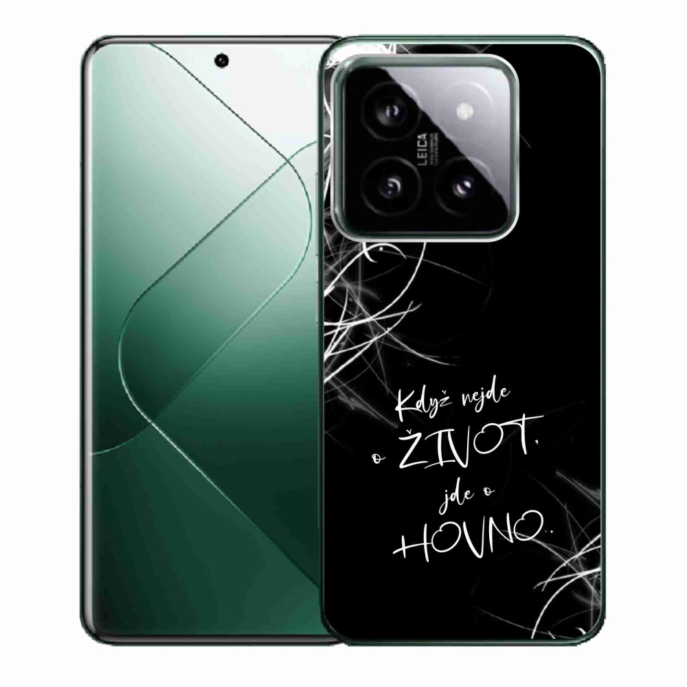 Gél borító mmCase a Xiaomi 14-hez - vicces szöveg 16 fekete háttérrel
