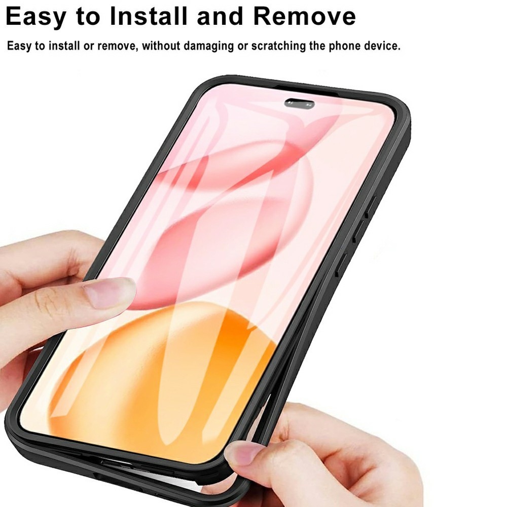 Akril zselés tok a Honor 400 Pro képernyővédő keretével - fekete