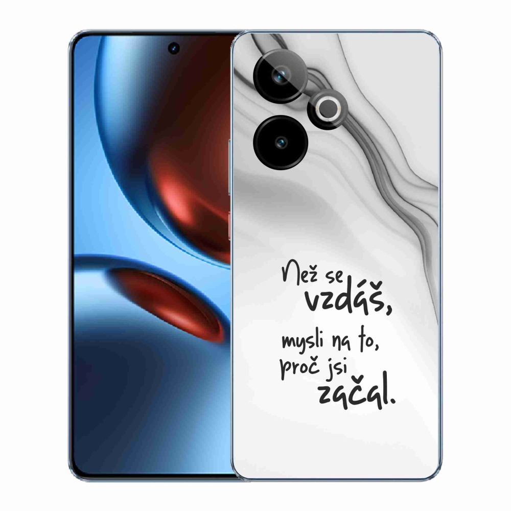 Rugalmas zselés tok mmCase a Realme GT 7 5G/GT 7T 5G képével - idézet 2 fehér háttérrel