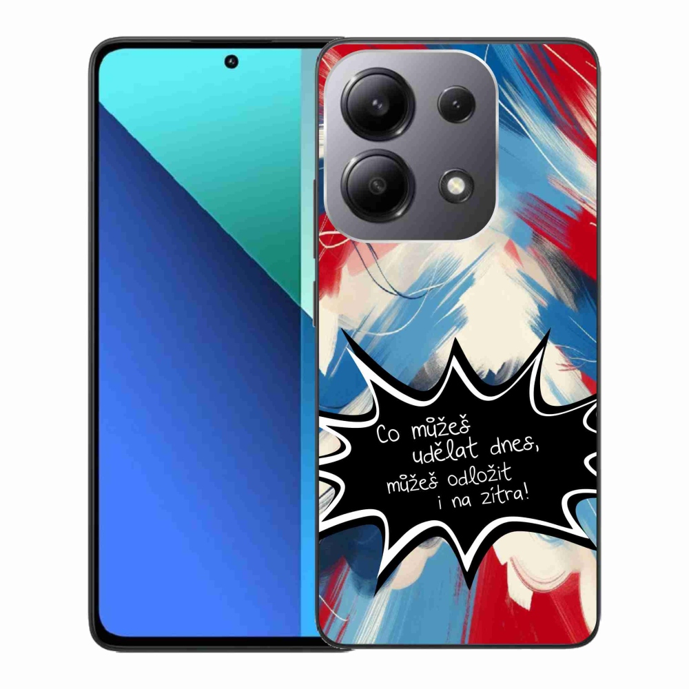 Gél borító mmCase a Xiaomi Redmi Note 13-hoz - vicces szöveg 9 fekete háttérrel