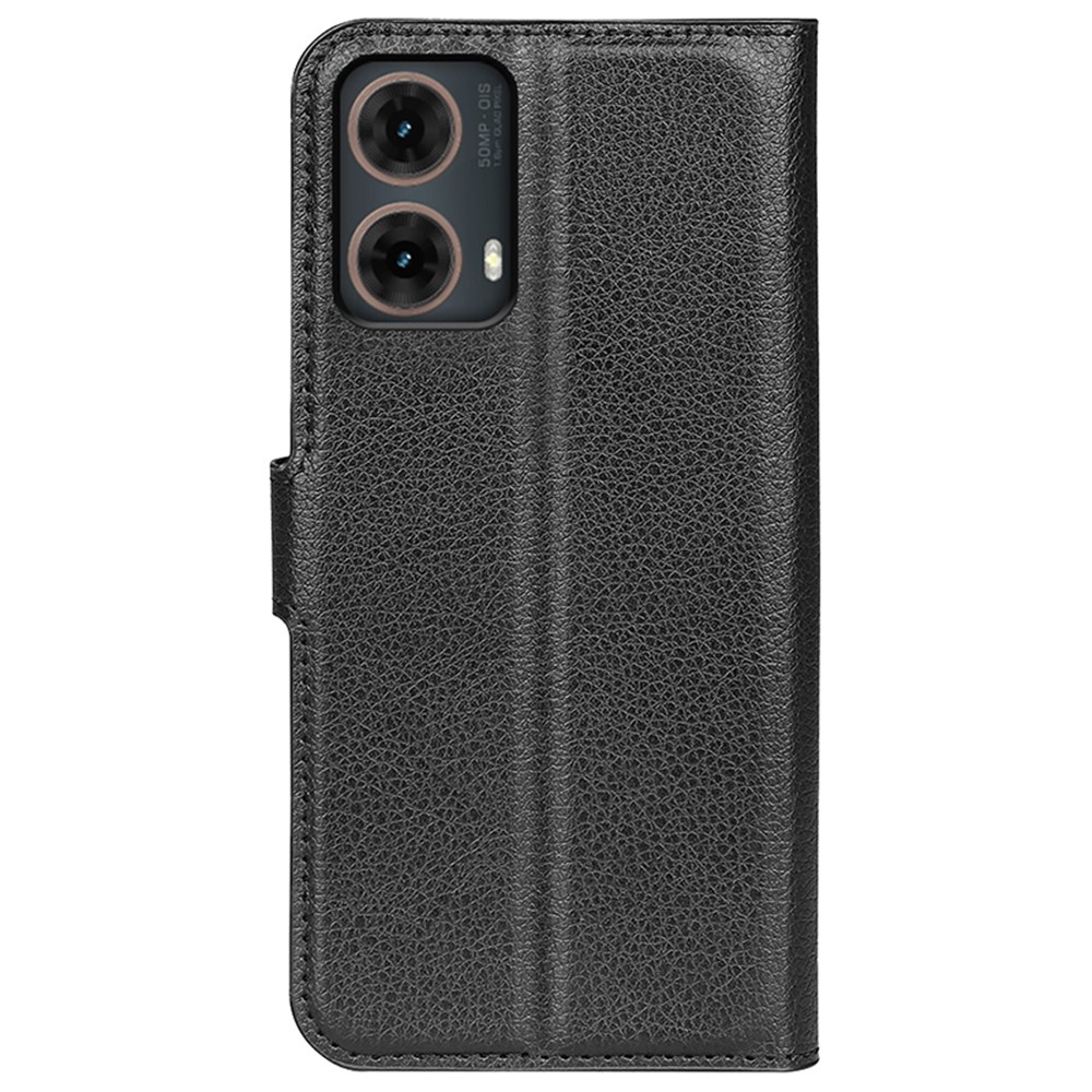 Litchi könyv tok Motorola Moto G85 5G - fekete
