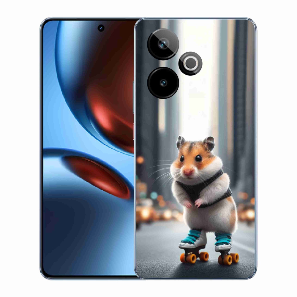 Rugalmas zselés tok mmCase képpel a Realme GT 7 5G/GT 7T 5G számára - hörcsög a korcsolyán