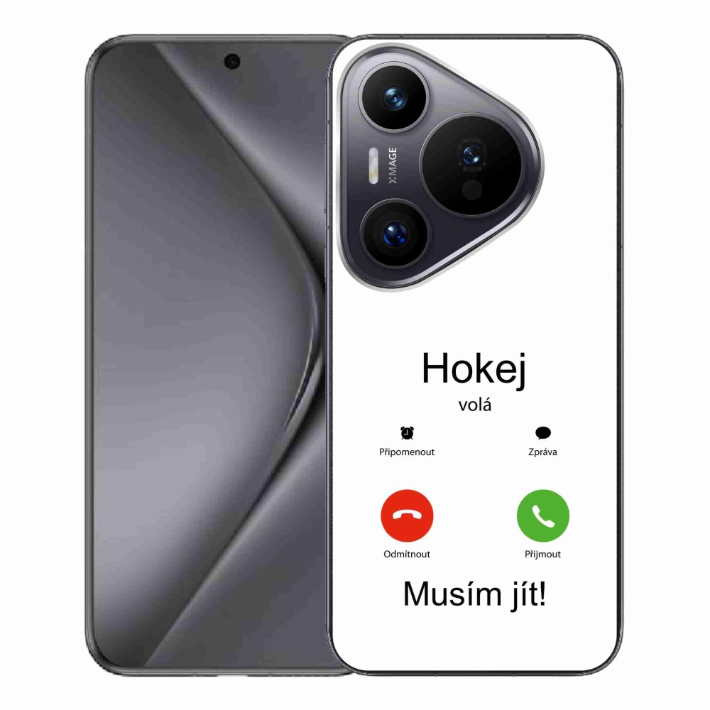Gél borítás mmCase a Huawei Pura 70 Pro - hoki hívások fehér háttérrel