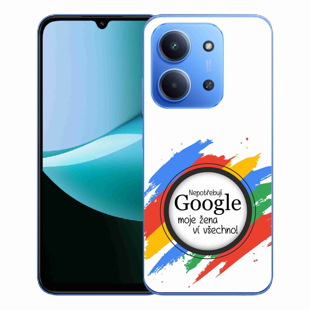 Gél borító mmCase a Xiaomi Redmi 15C 4G/5G (173mm) - nő tudja, minden fehér háttérrel