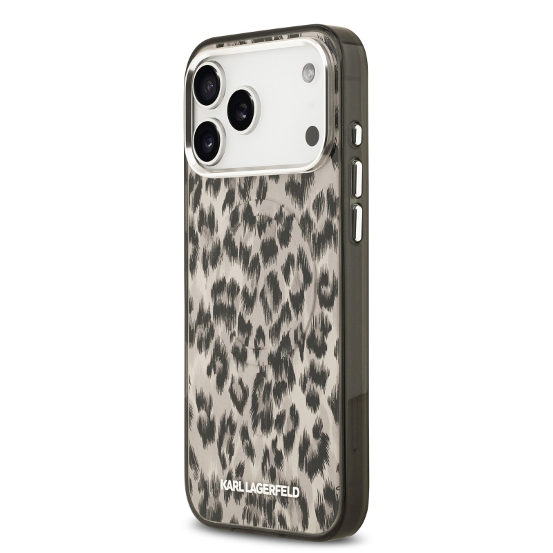Karl Lagerfeld IML Leopard MagSafe hátlap iPhone 17 Pro Maxhoz, barna