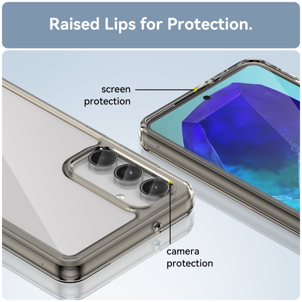 Gél tok fix hátlappal Samsung Galaxy M55 5G készülékhez - szürke