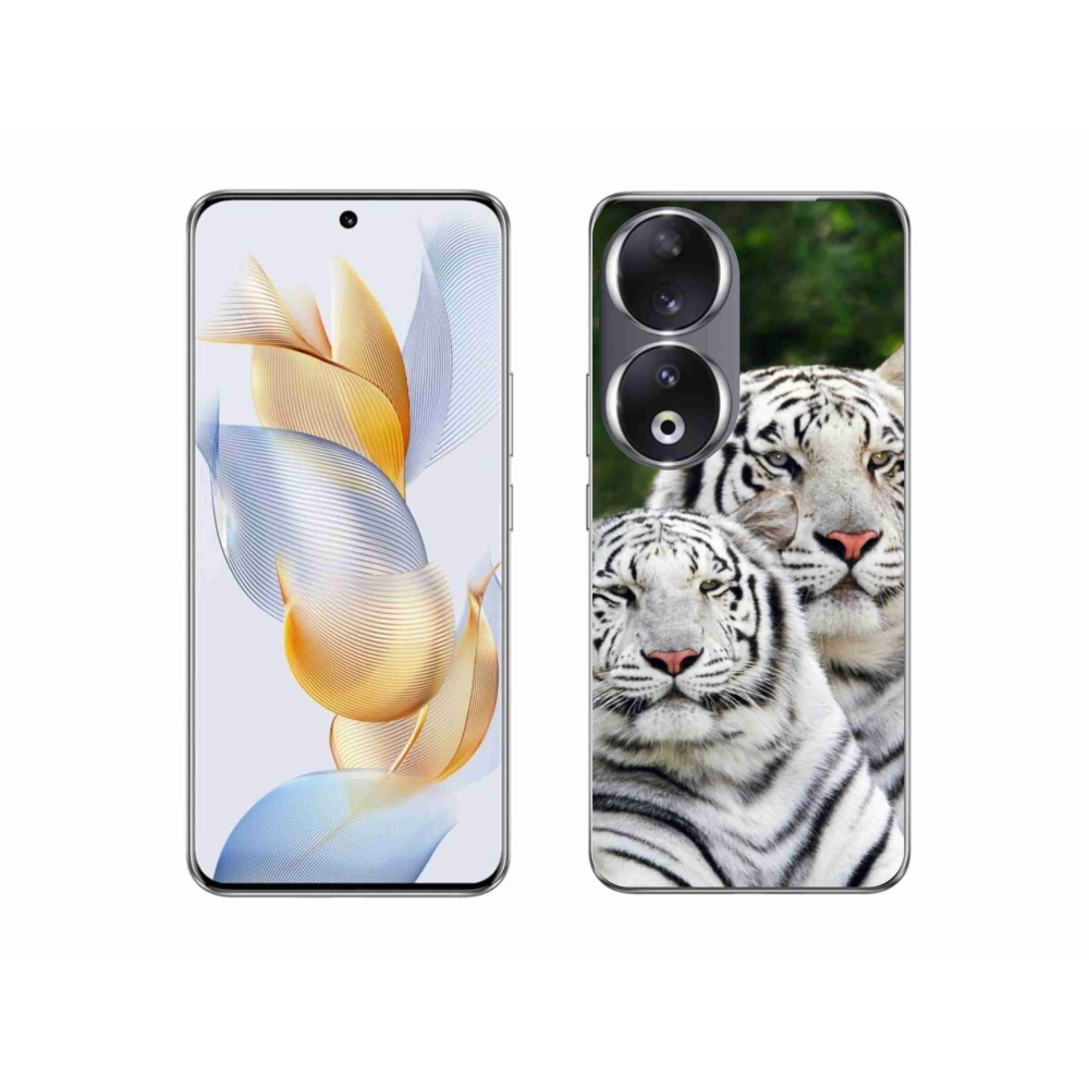 Gél tok mmCase a Honor 90-hez - fehér tigrisek