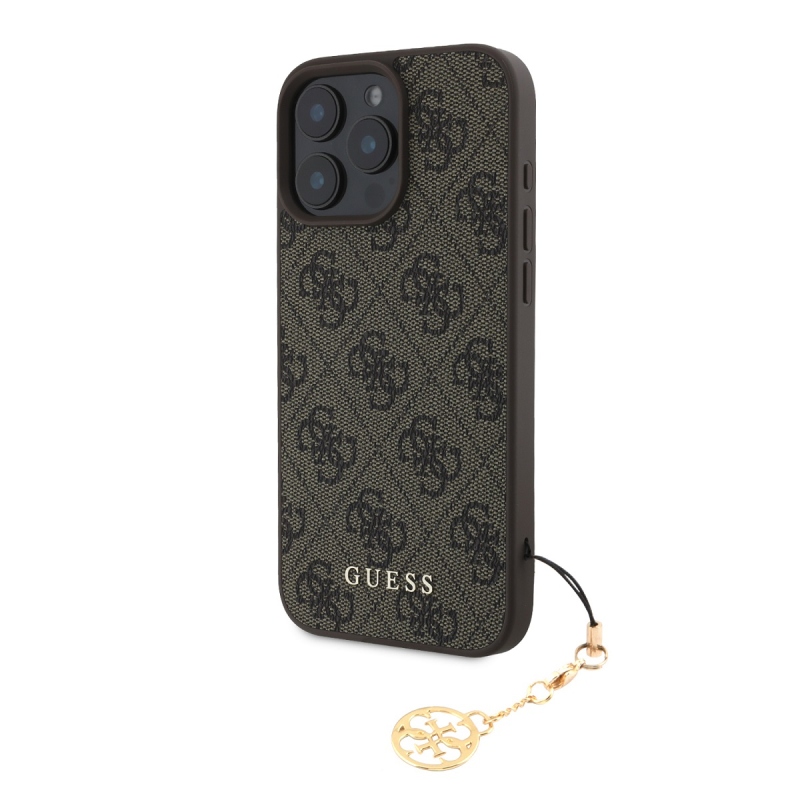 Guess 4G Charm hátlap iPhone 16 Pro Max készülékhez Tone on Tone Barna