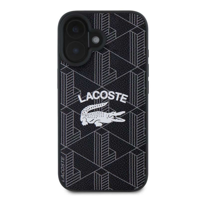 Lacoste Blend Monogram MagSafe hátlap iPhone 16-hoz Fekete