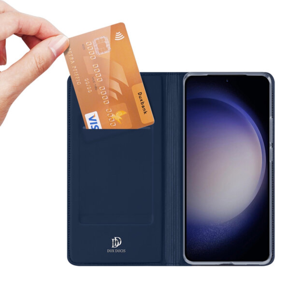 DUX könyvtáska Samsung Galaxy S24+ készülékhez - sötétkék