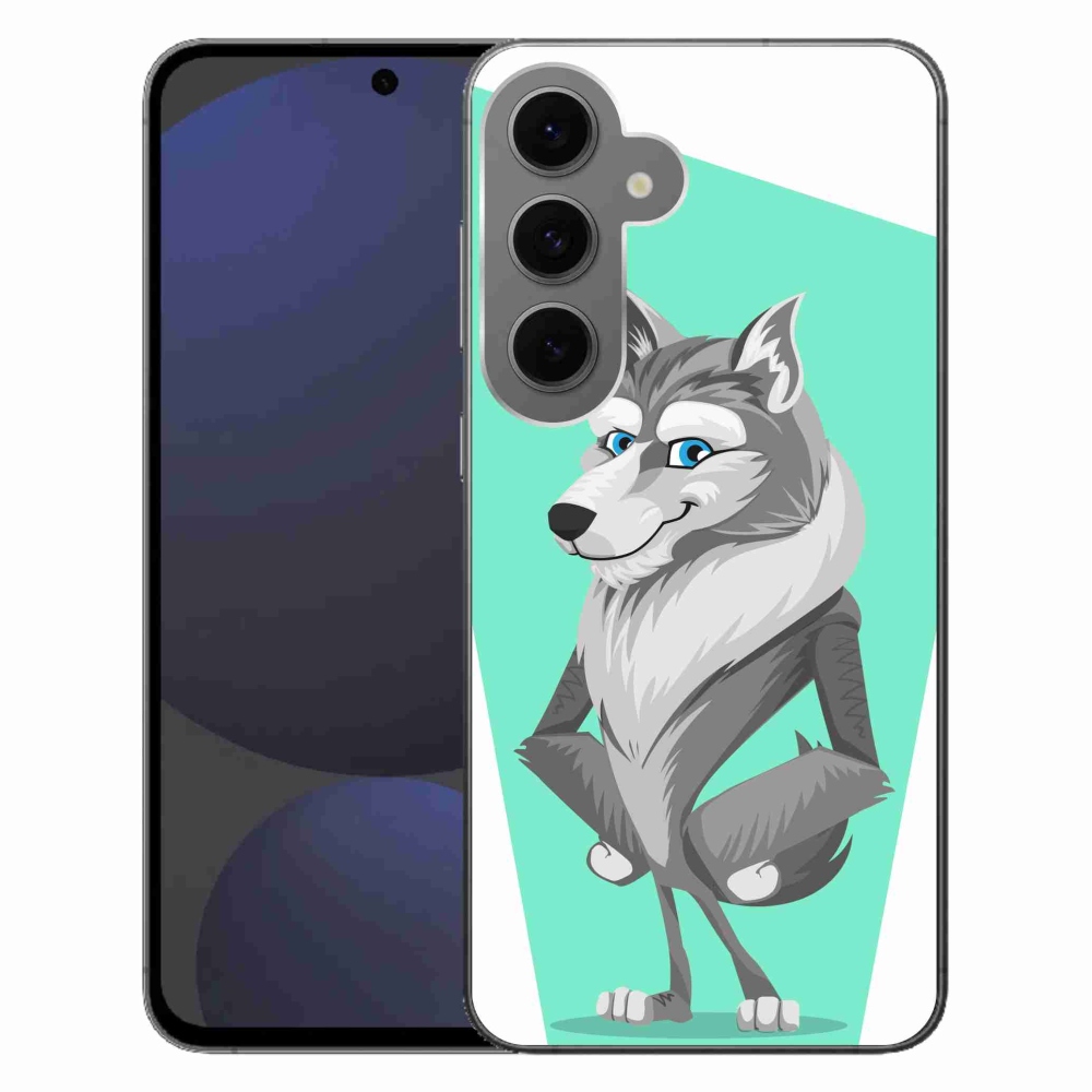 Zselés borítás mmCase Samsung Galaxy S24 FE - rajzfilm farkashoz