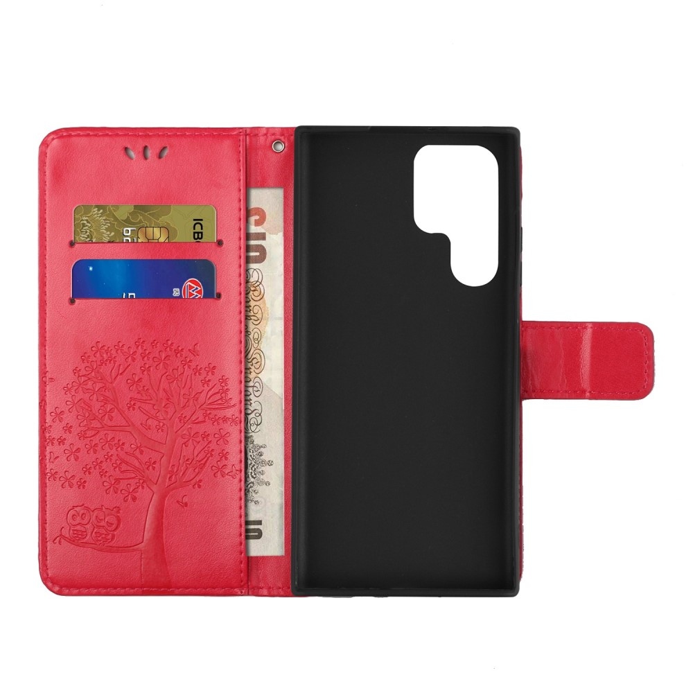 Fás könyv tok Samsung Galaxy S24 Ultra készülékhez - piros