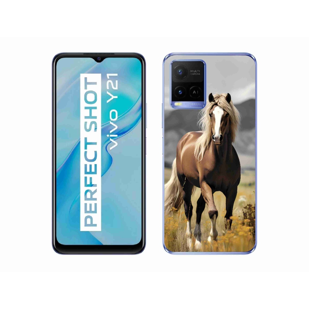 Zselés tok mmCase a Vivo Y21/Y21s/Y33s modellhez - barna ló 1
