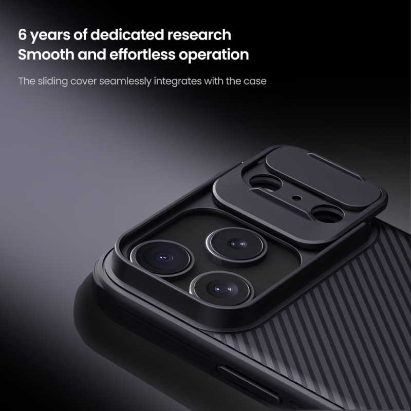 Nillkin CamShield PRO hátlap az Apple iPhone 17 Pro készülékhez Fekete