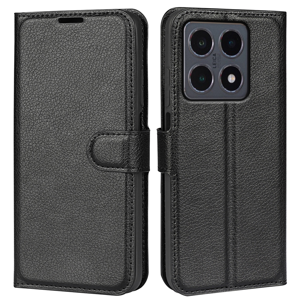 Litchi könyv tok a Xiaomi 15T-hez - fekete