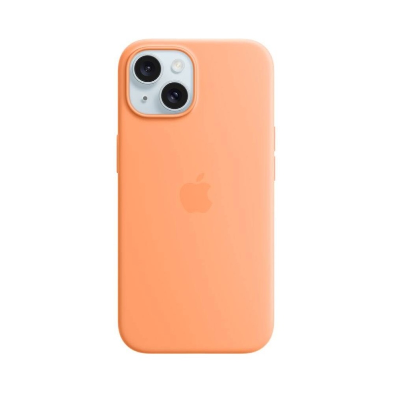 MT0W3ZM/A Apple szilikon borító, beleértve a. Magsafe iPhone 15-hez Orange Sorbet