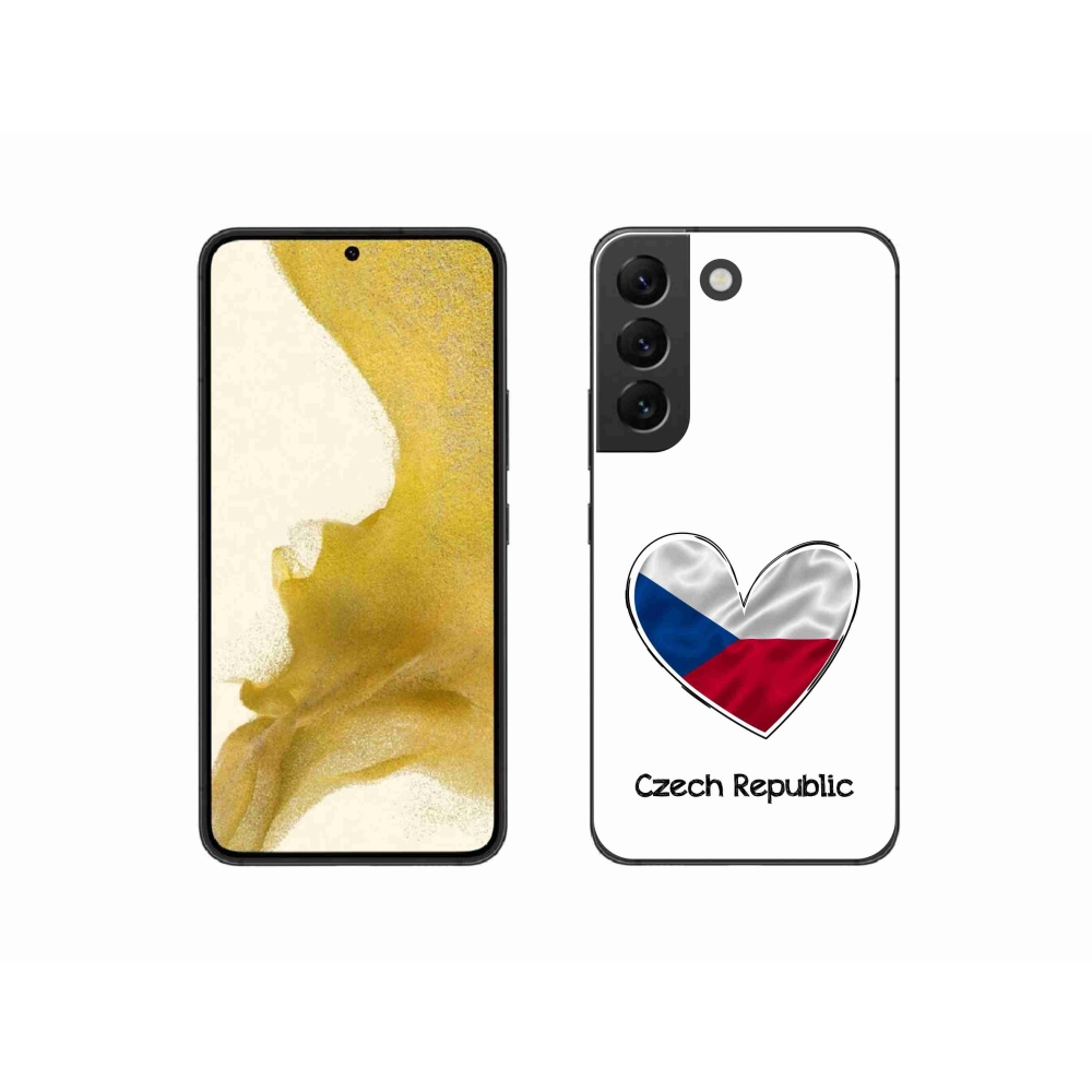 Gél borító mmCase Samsung Galaxy S22 5G - zászlós szív fehér háttérrel
