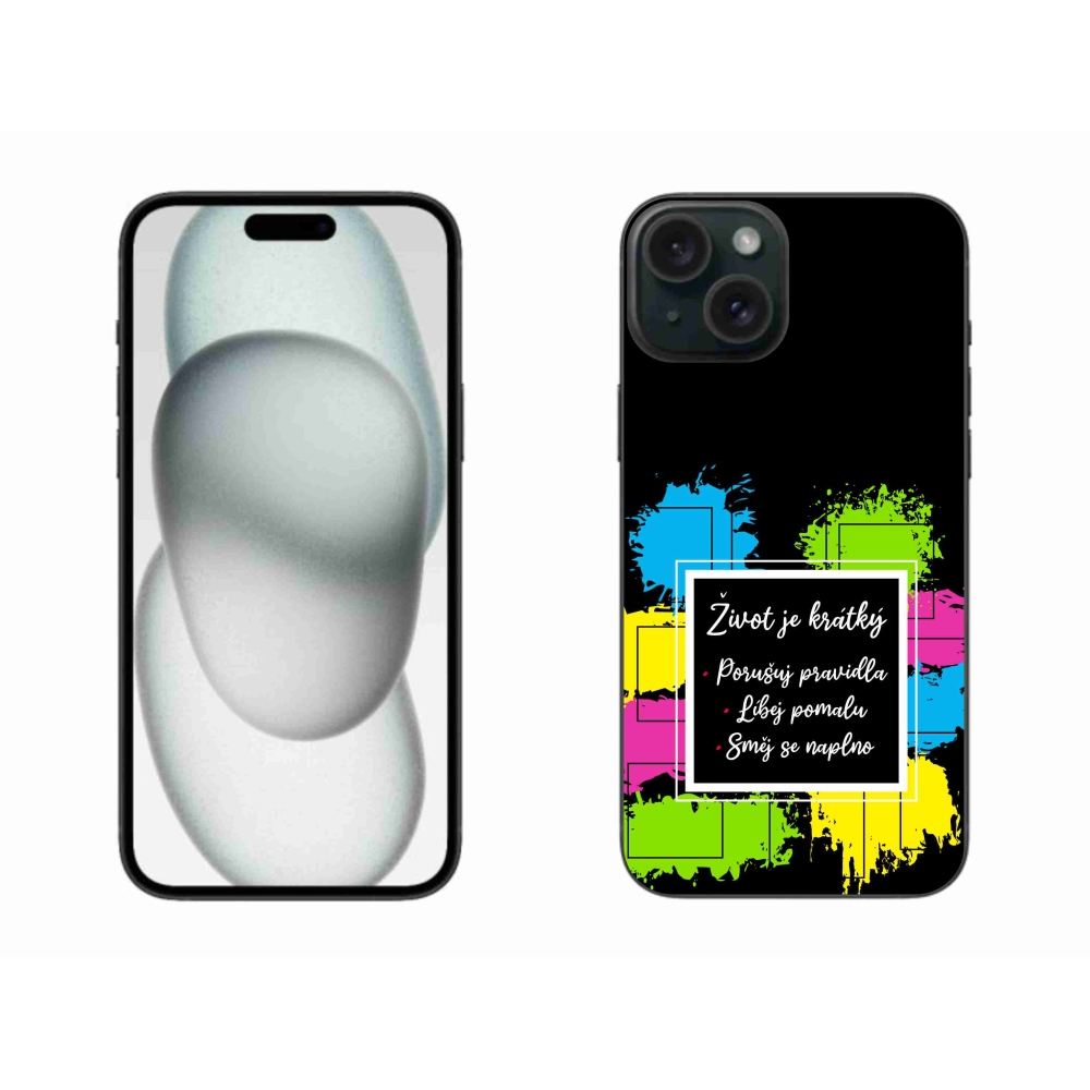 Gél borítás mmCase iPhone 15 Plus készülékhez - idézet 5 fekete háttér