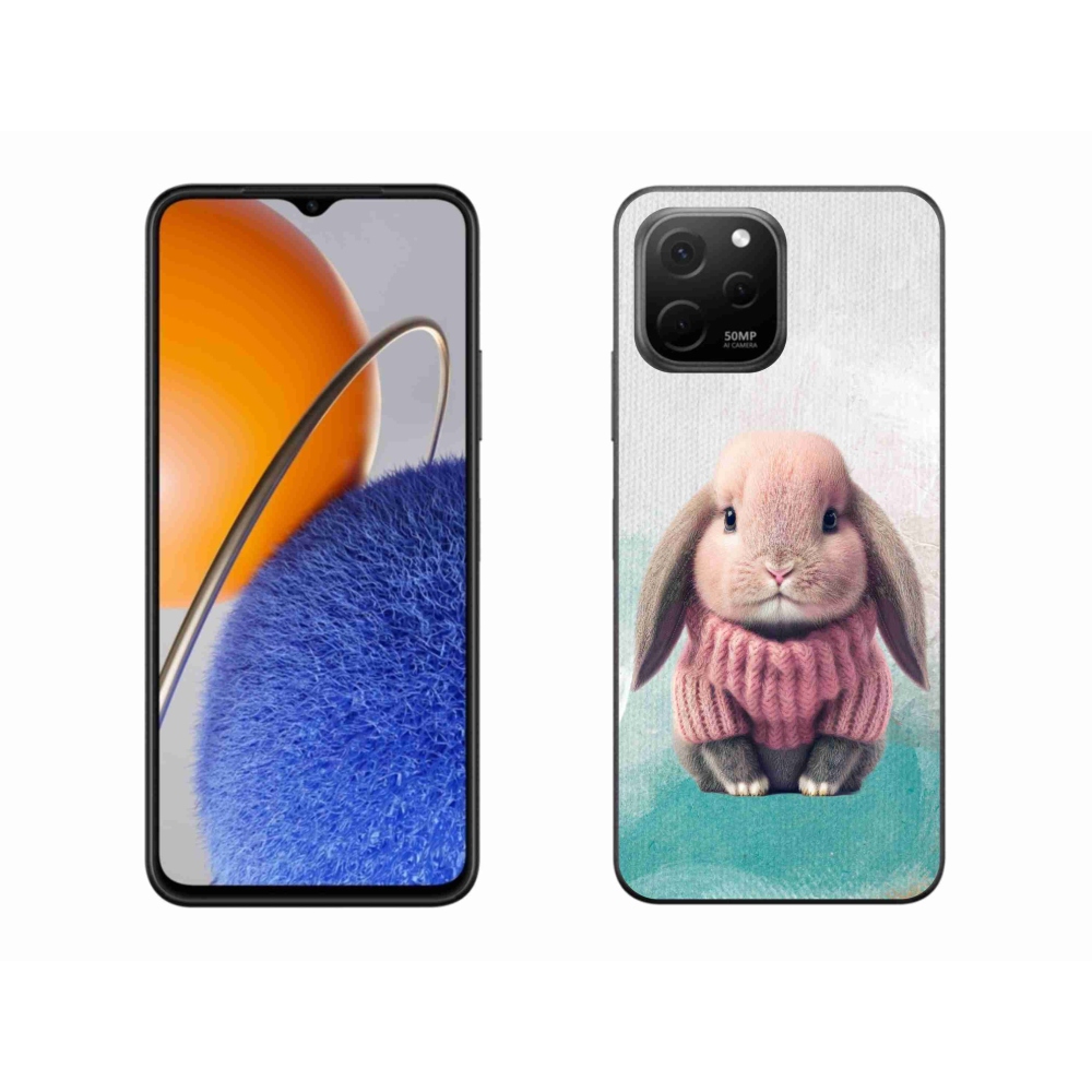 Gél borítás mmCase a Huawei Nova Y61 készülékhez - nyúl pulóverben