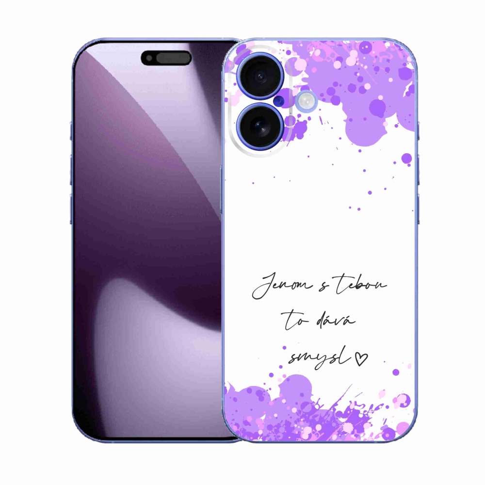 Gél borító mmCase iPhone 17 készülékhez - szerelmes szöveg fehér háttérrel