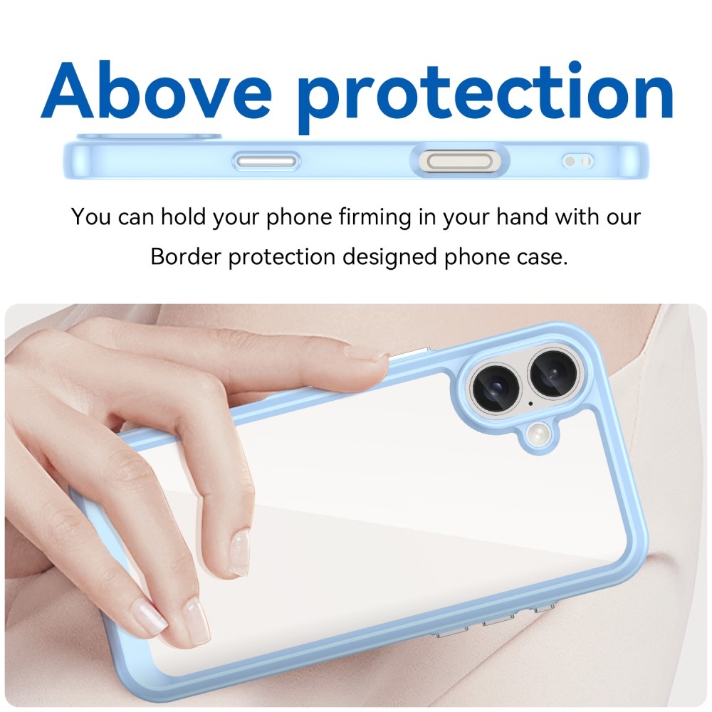Gél tok fix hátlappal iPhone 16 készülékhez - kék