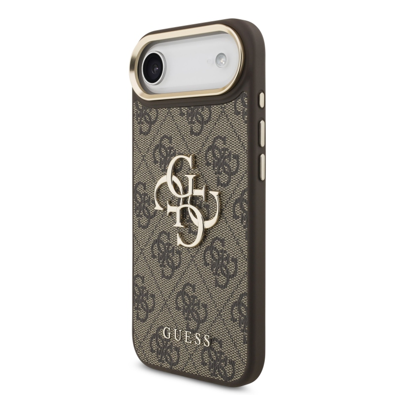 Guess PU bőr 4G fém logó arany keret hátlapi borító iPhone Air barna