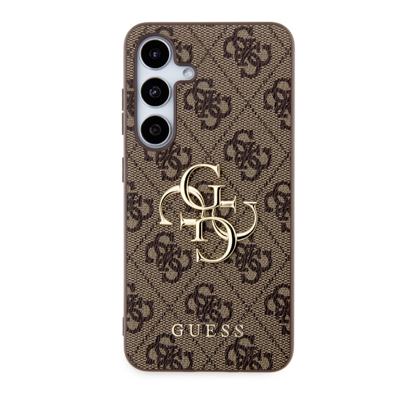 Guess PU 4G fém logó hátlap Samsung Galaxy S24 barna