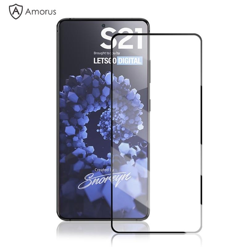 AMS teljes képernyős edzett üveg a Samsung Galaxy S21 készüléken