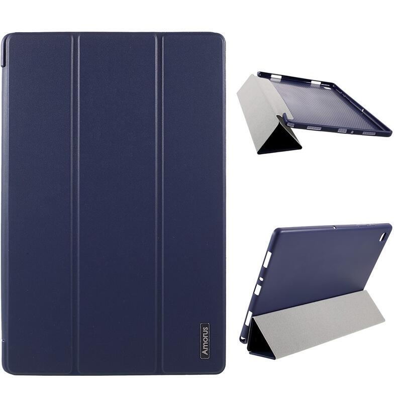 AMS intelligens állítható PU bőr tok tablethez Samsung Galaxy Tab A7 10.4 (2020) T500 - sötétkék