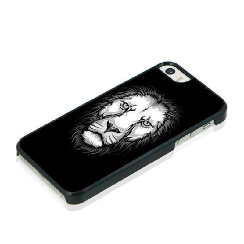 Állati műanyag tok iPhone SE és iPhone 5 készülékhez - oroszlán