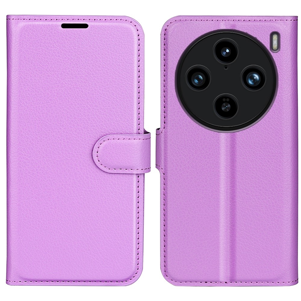 Litchi könyv tok a Vivo X100 Pro 5G-hez - lila