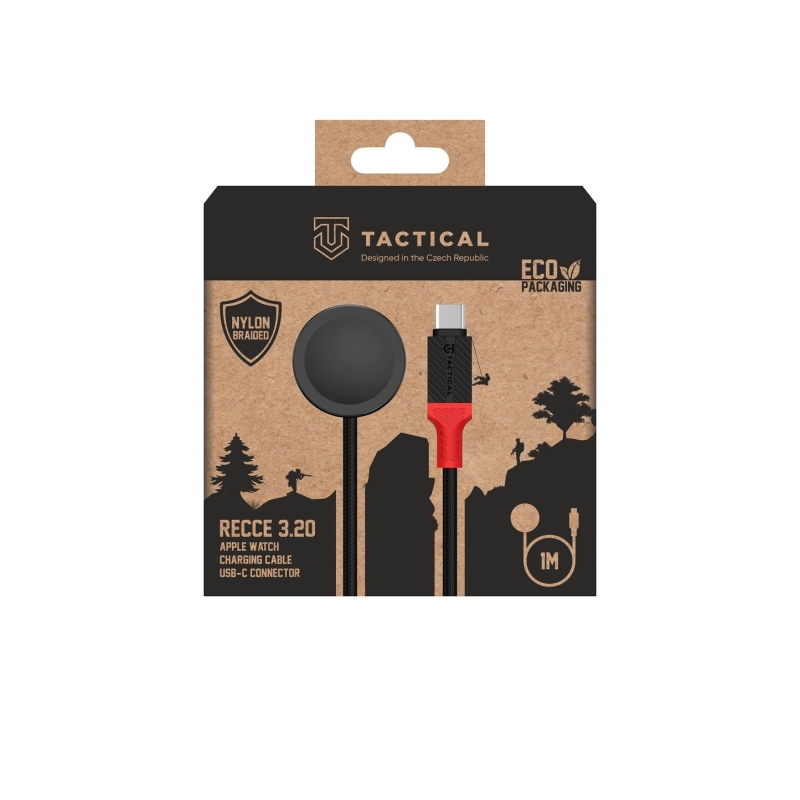 Tactical Recce 3:20 kábel Apple Watch-hoz Fekete/Vörös