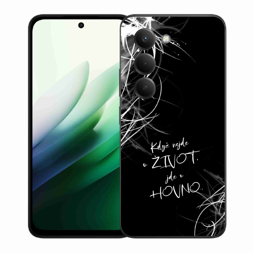 Gél borító mmCase a Xiaomi Redmi 15 5G-hez - vicces szöveg 16 fekete háttérrel