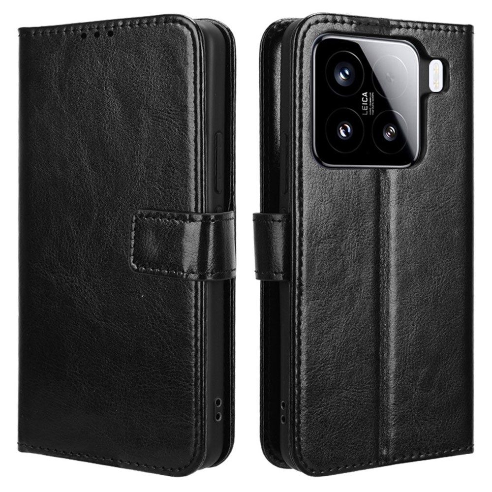 Őrült könyv tok Xiaomi 15 Pro-hoz - fekete