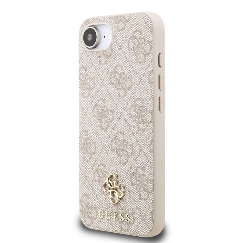 Guess PU 4G kis fém logós MagSafe hátlap iPhone 16e rózsaszínű iPhone 16e számára