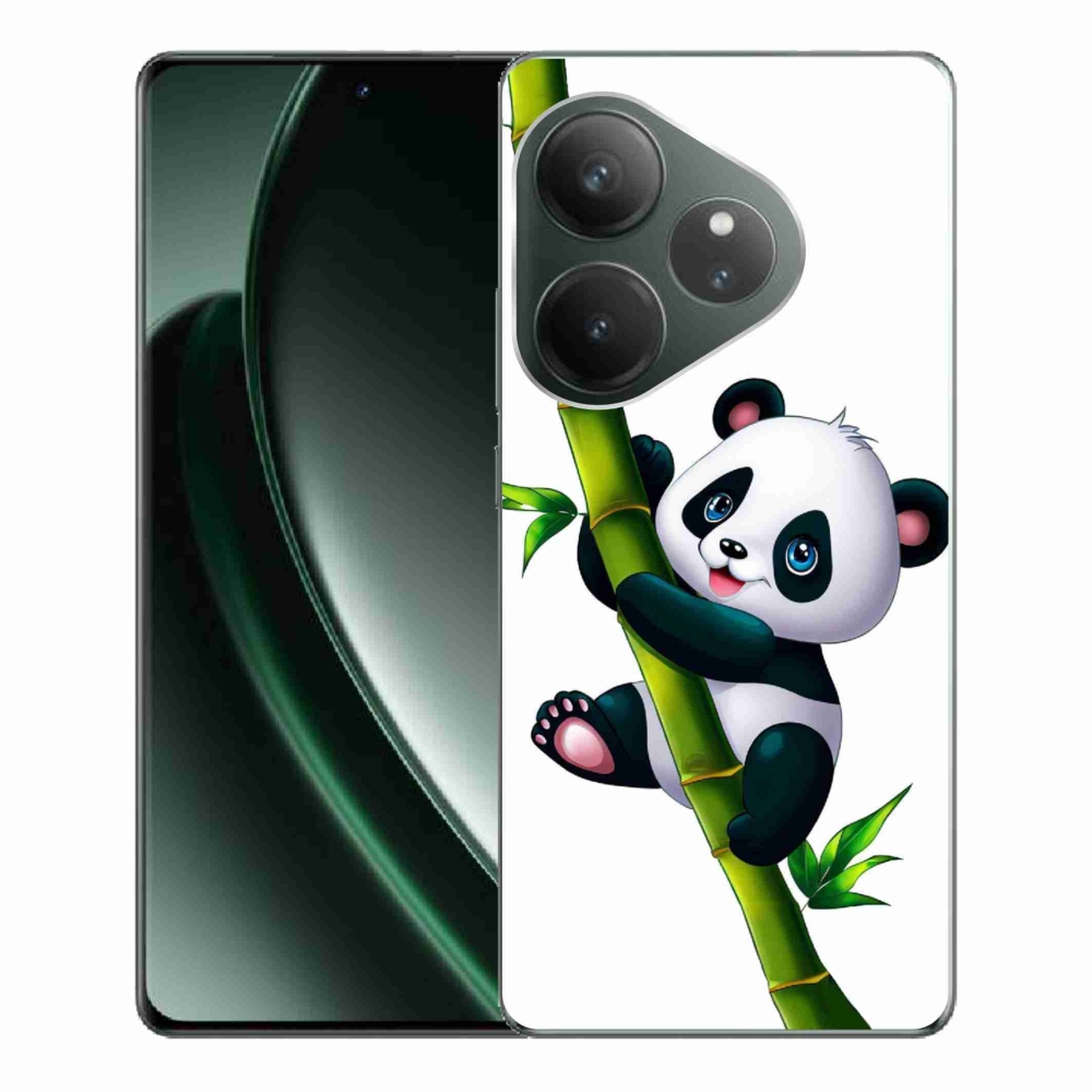 Gél borítás mmCase a Realme GT 6 5G/GT 6T 5G számára - panda bambuszon