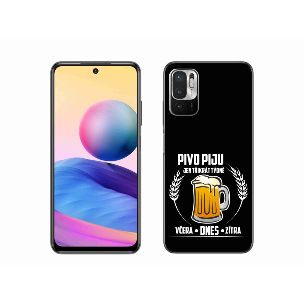 Gél borítás mmCase a Xiaomi Redmi Note 10 5G készülékhez - sör motívum fekete háttérrel