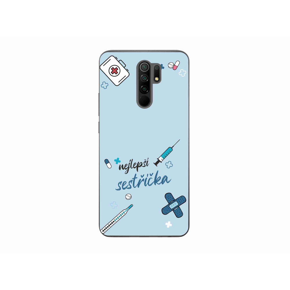 Gél borító mmCase a Xiaomi Redmi 9 - legjobb kishúg kék háttérrel
