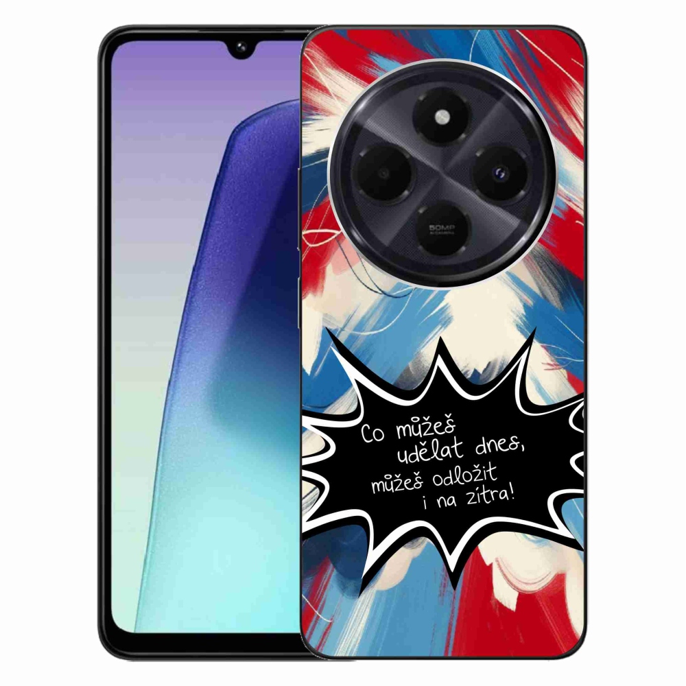Gél borító mmCase a Xiaomi Redmi 14C/Poco C75-hez - vicces szöveg 9 fekete háttérrel